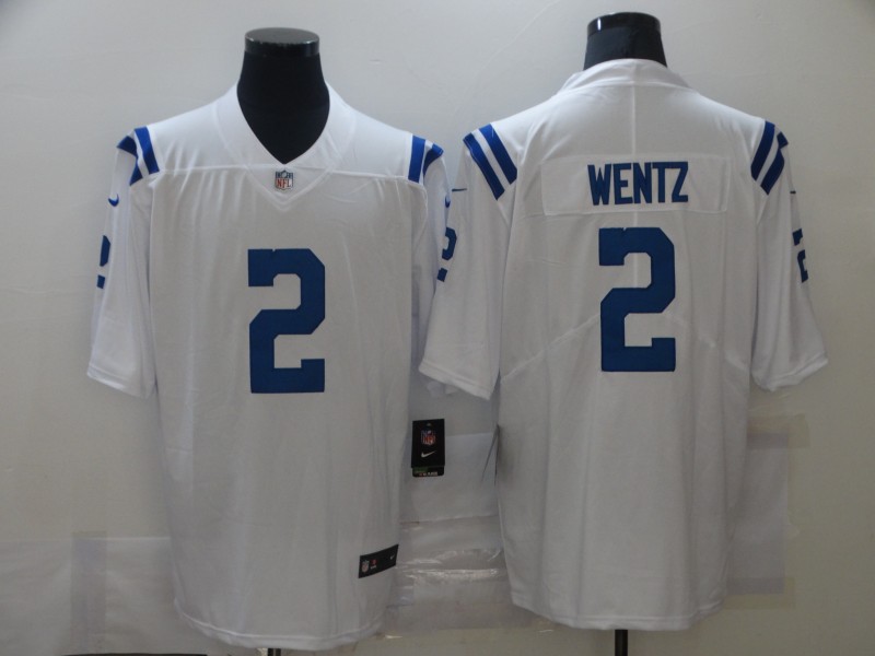 Men's Indianapolis Colts #2 Carson Wentz White Vapor Untouchable Limited Stitched NFL Jersey